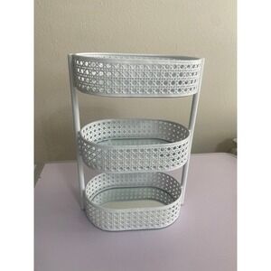 Willow & Riley 3 Tier Metal Organizer Tray White Farmhouse Storage